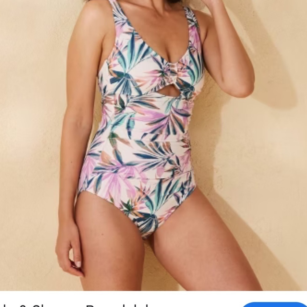 Shade and Shore Women’s Tropical Floral OnePiece Swimsuit Size XS 0-2 NEW
